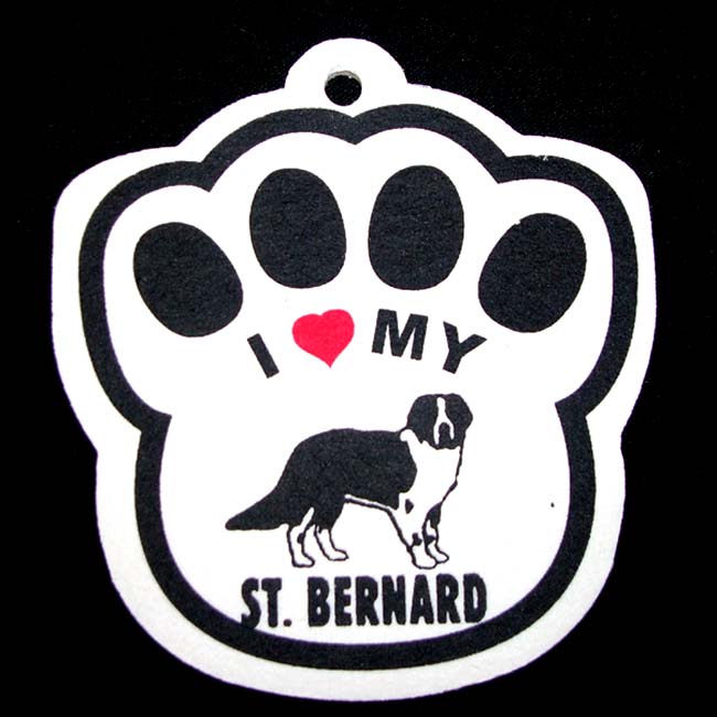 Saint St. Bernard Paw Shaped Car Air Freshener